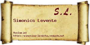 Simonics Levente névjegykártya